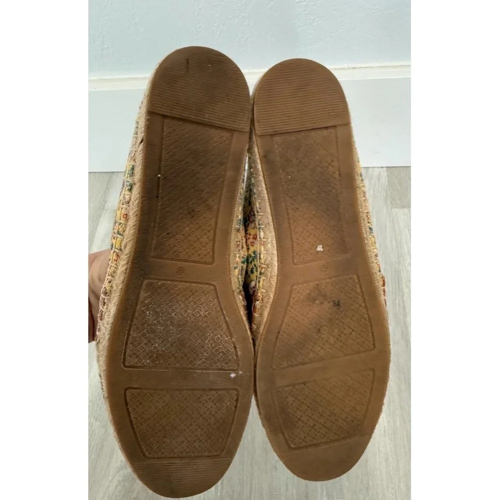 Tory Burch Weston Flat Espadrille Printed Canvas Size 8.5 French Paisley Floral - Picture 9 of 12